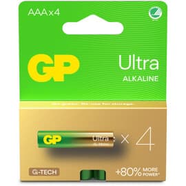 GP Batteries Ultra Alkaline AAA 4-pakning