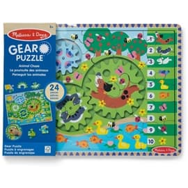 Melissa & Doug Wooden Gear Puzzle Animal Chase I-Spy