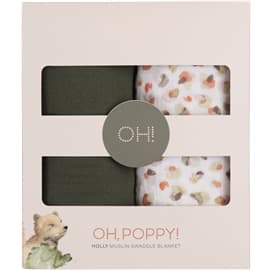Oh, Poppy! Š, Poppy! Holly Muslin Swaddle Teppe 2-p Green