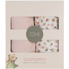 Oh, Poppy! Š, Poppy! Holly Muslin Swaddle Teppe 2-p Pink