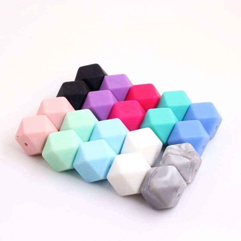 2pk Geometriske Silikonperler – 17mm