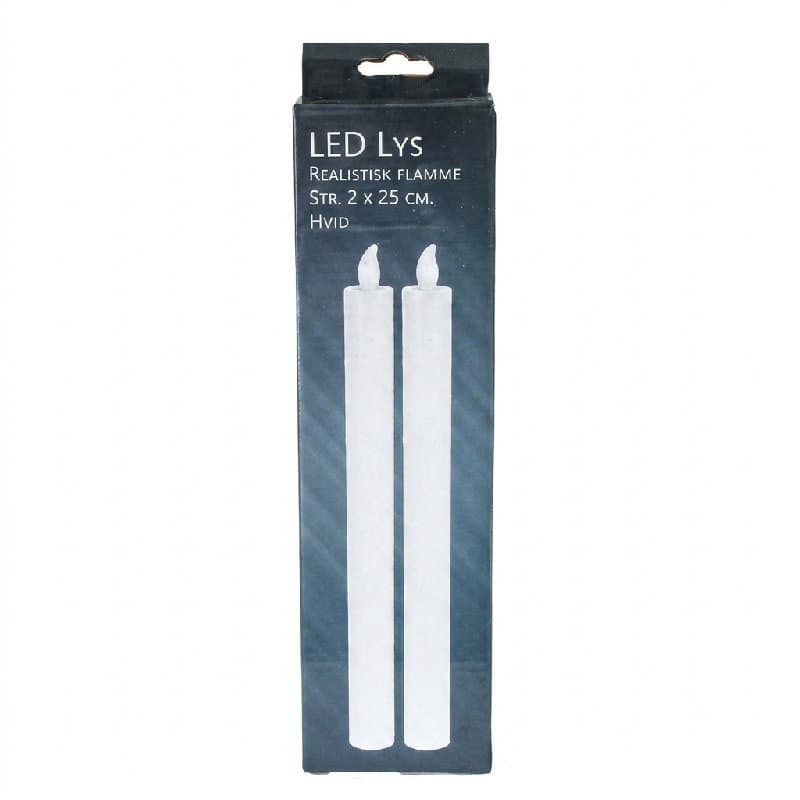 Kronelys Led à 2 Stk. Hvit 25 Cm