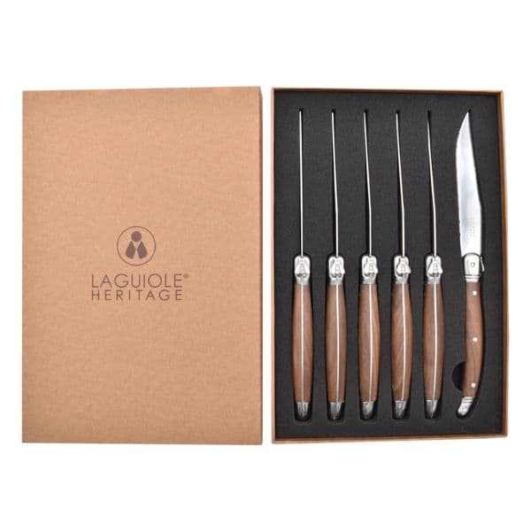 Laguiole Heritage 6stk Steakkniver i Valnød