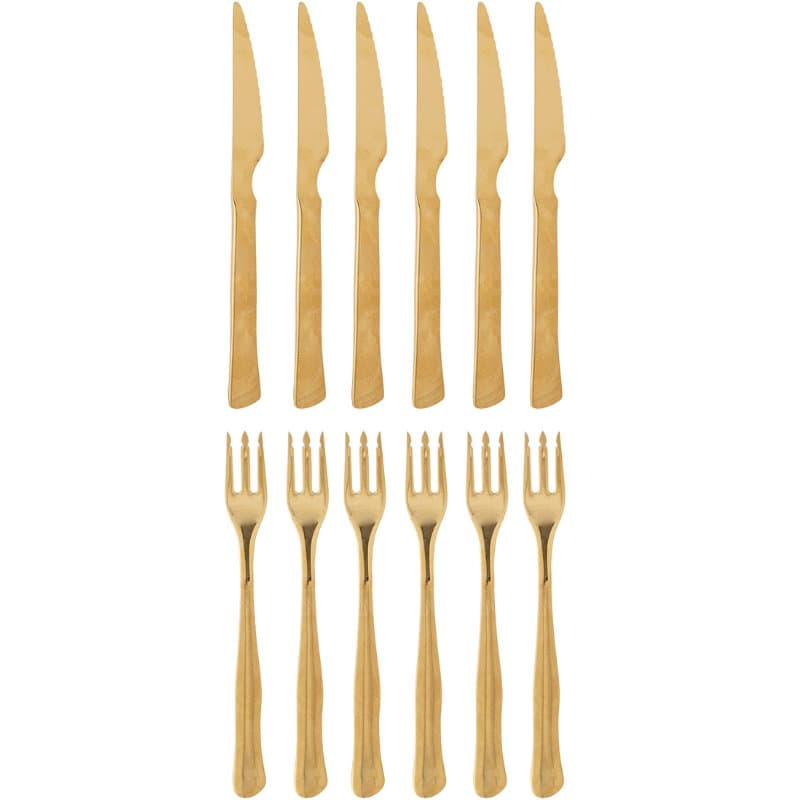 Ollin Grillbestikk, Multipak, Gull, Rustfritt Stål 12 Stk