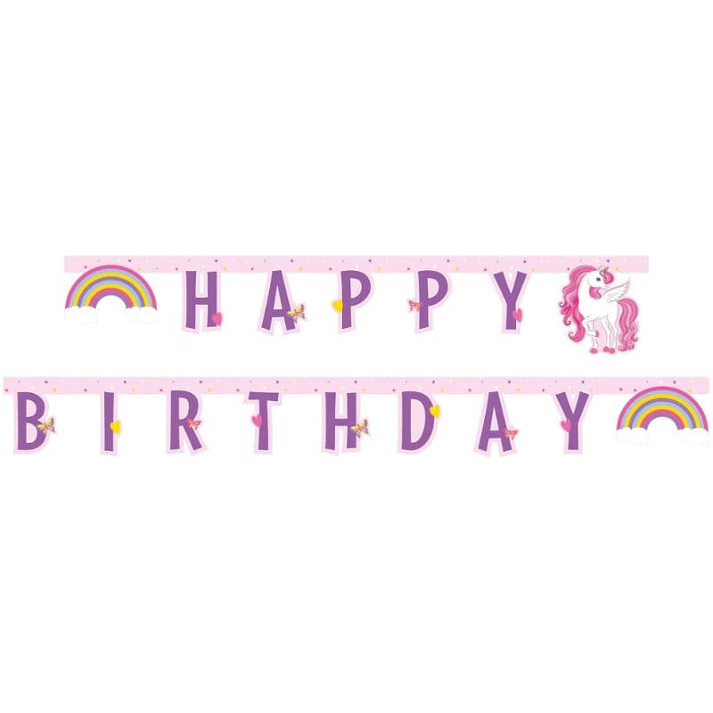 "Happy Birthday" Enhjørning-banner