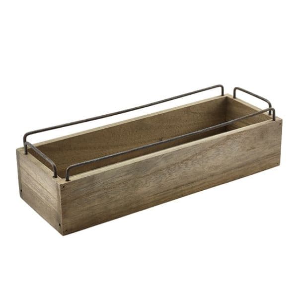 Industriell Trekasse Til Borddekking & Oppbevaring 34 x 12 x 9cm