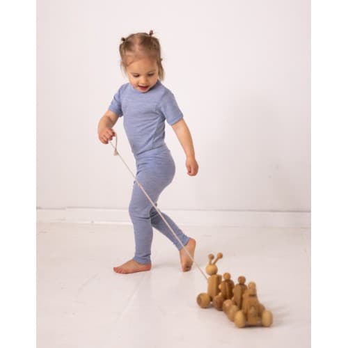 Leggins I 100% Merinoull Til Baby Og Barn 86 Light Blue Melange