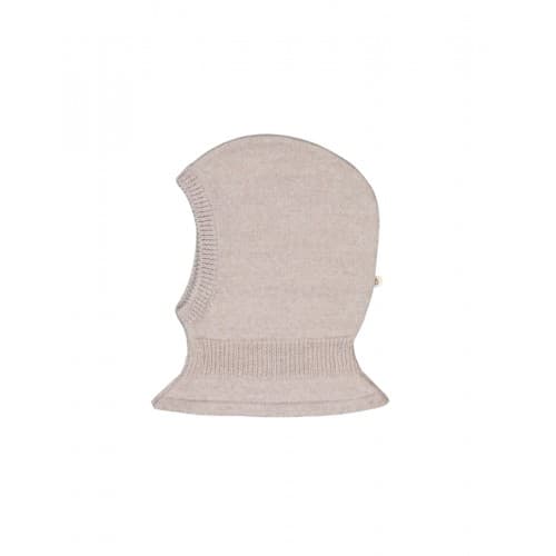Strikket Balaclava I 100% Merinoull 50/56 Beige Melange