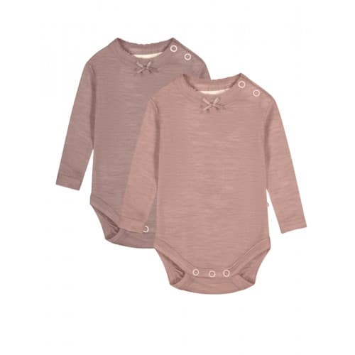 Body Med Knapper I 100 % Merinoull, Oeko-tex®, 2-pak 86 Lavender - Soft Rose Melange