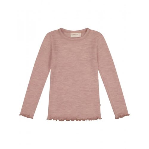 Langermet T-skjorte I 100% Merinoull, Oeko-tex® 98/104 Soft Rose