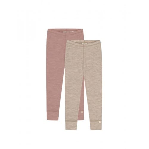 Leggings I 100% Merinoull, Oeko-tex®, 2-pak 110/116 Soft Rose/beige Melange