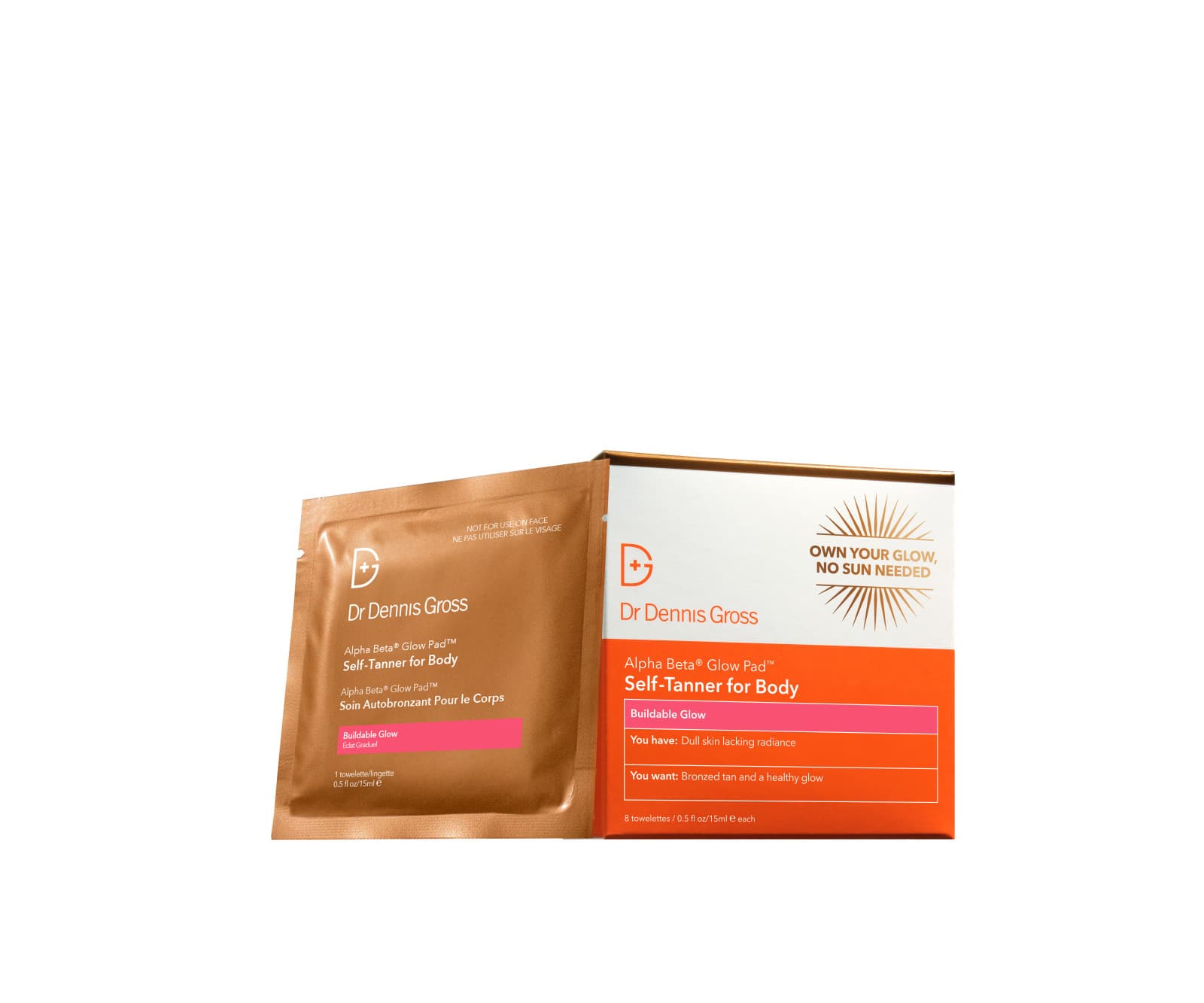 Dr Dennis Gross Alpha Beta Glow Pad Self Tanner for Body 8stk