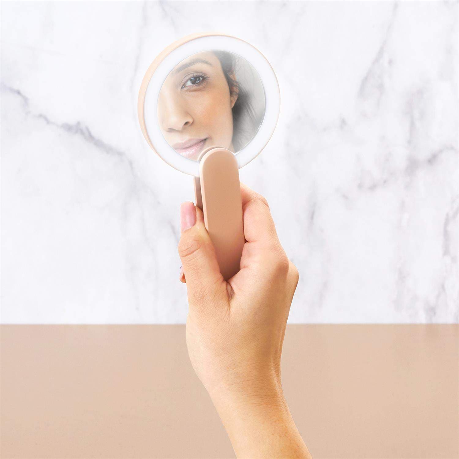 Lommespeil med LED-belysning - USB