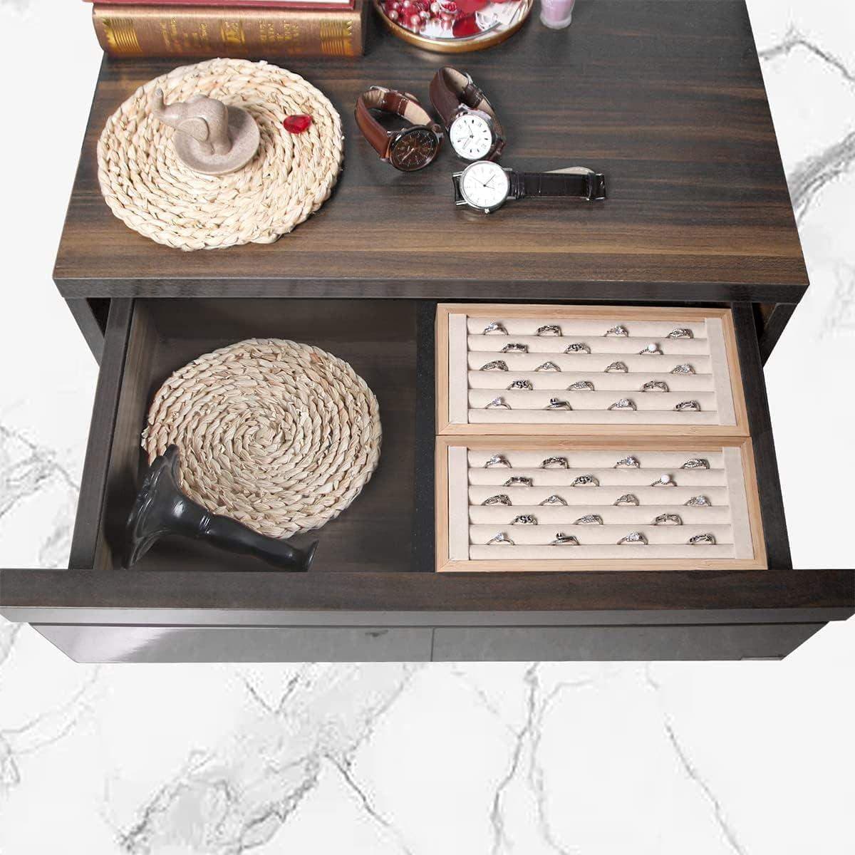 Sett for ringer - bambus - beige