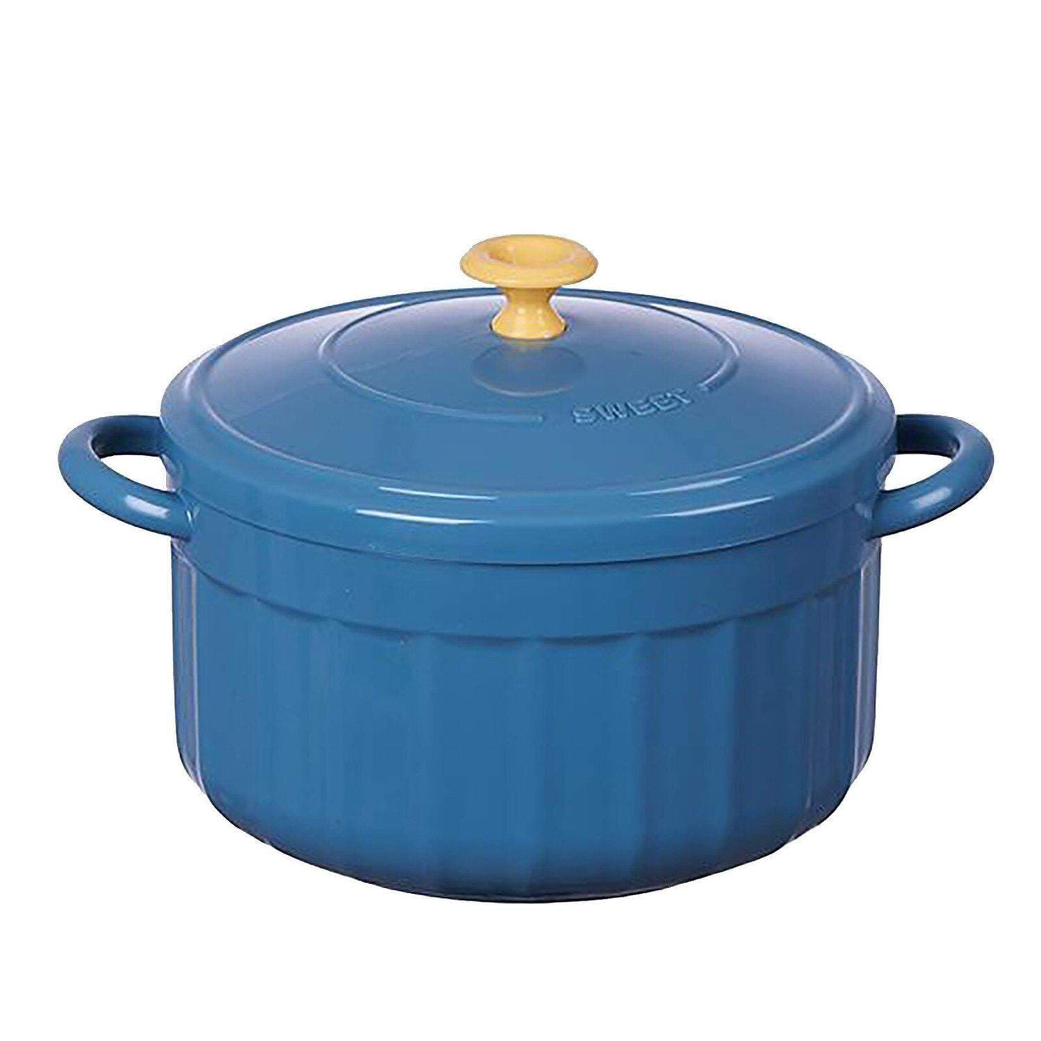 Blå skål med lokk - rustfritt stål - 850 ml
