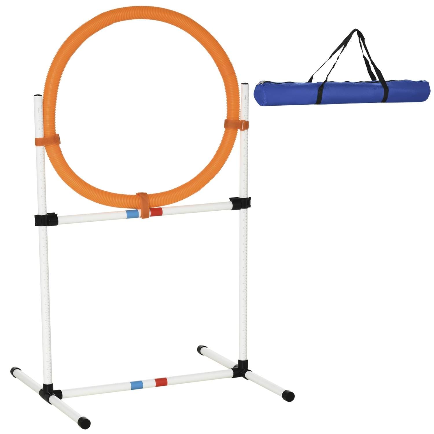 Bærbart Agility hundetreningssett, hvit/oransje