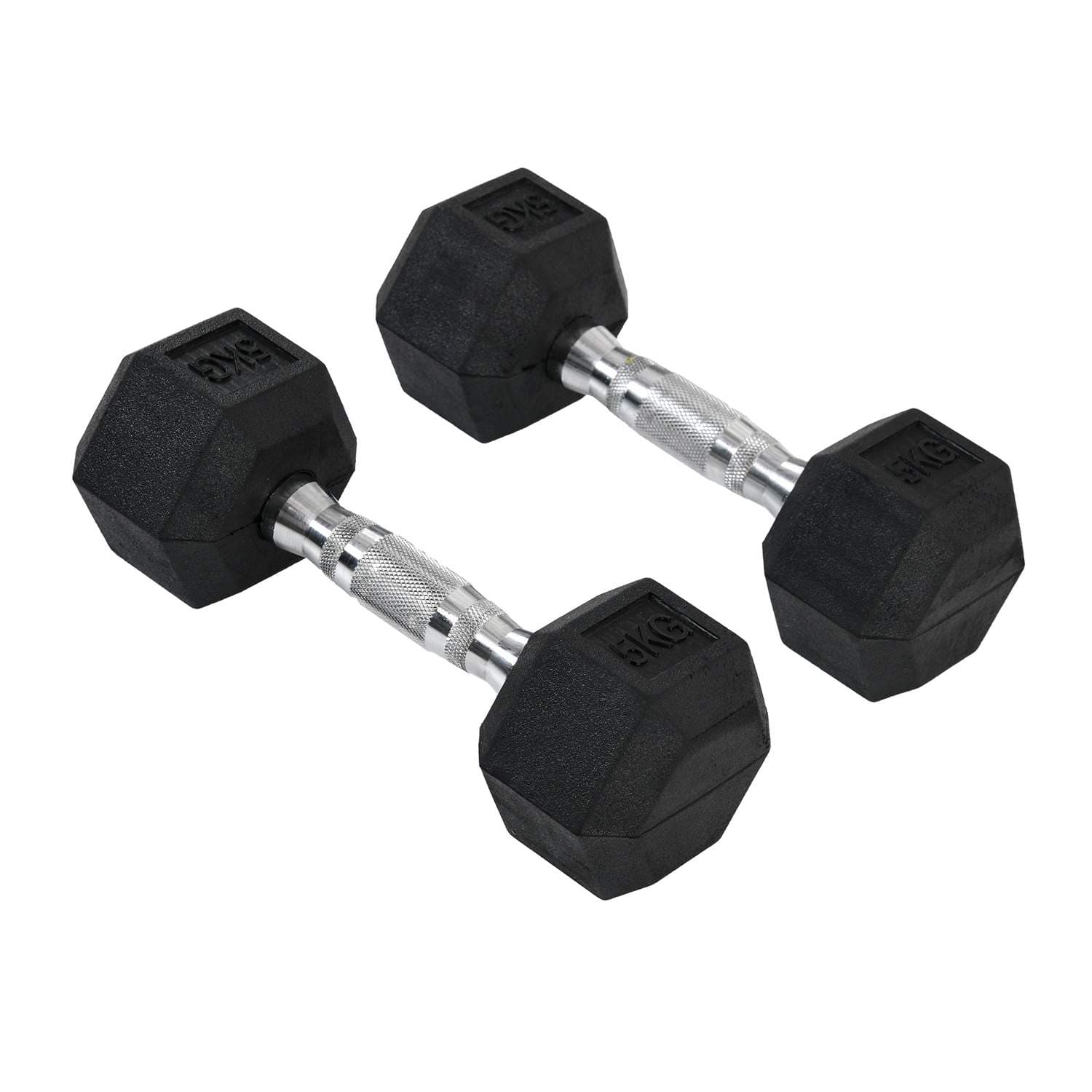 Hexagon Dumbbells 2x5kg Støpejernsgummitrekk
