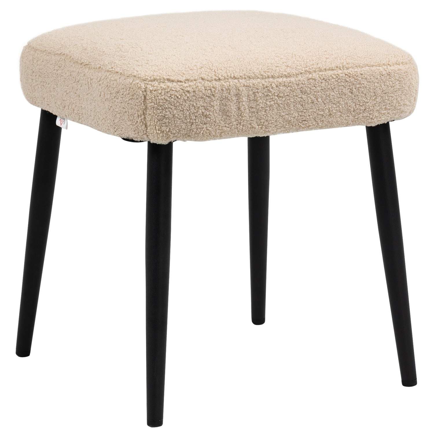 Beige fotskammel i kashmirlook med stålben