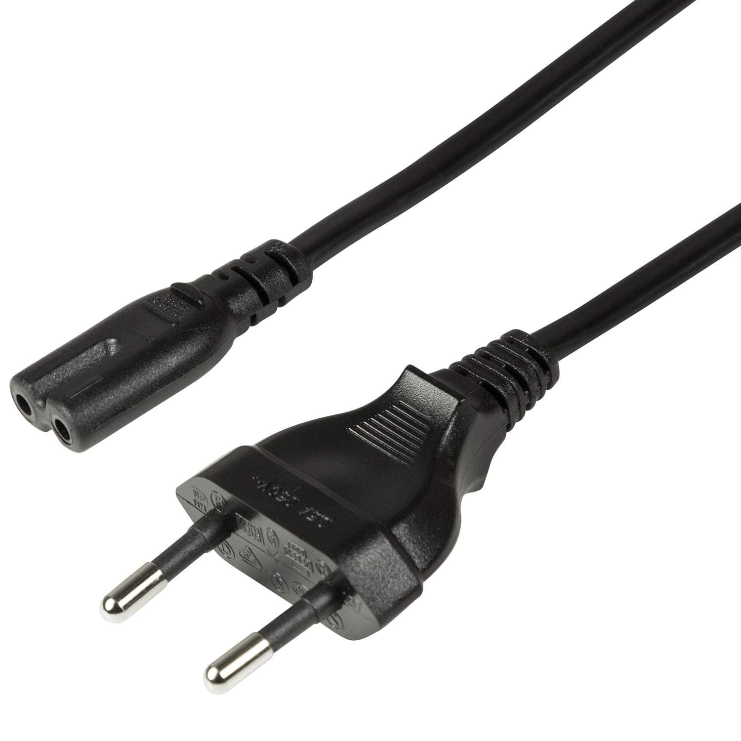 Apparatkabel Euro - C7 Sort 3m