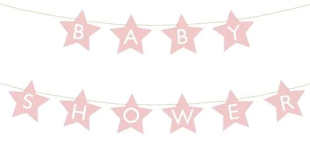Star Baby Shower Banner Lys Rosa