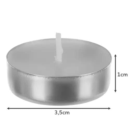 100-pakning Varmelys, 3t, Parafin, Metall view 2