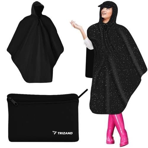 Vanntett unisex poncho med visir - Hurtigtørkende