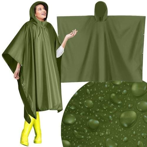 Vanntett regnponcho med hette - unisex