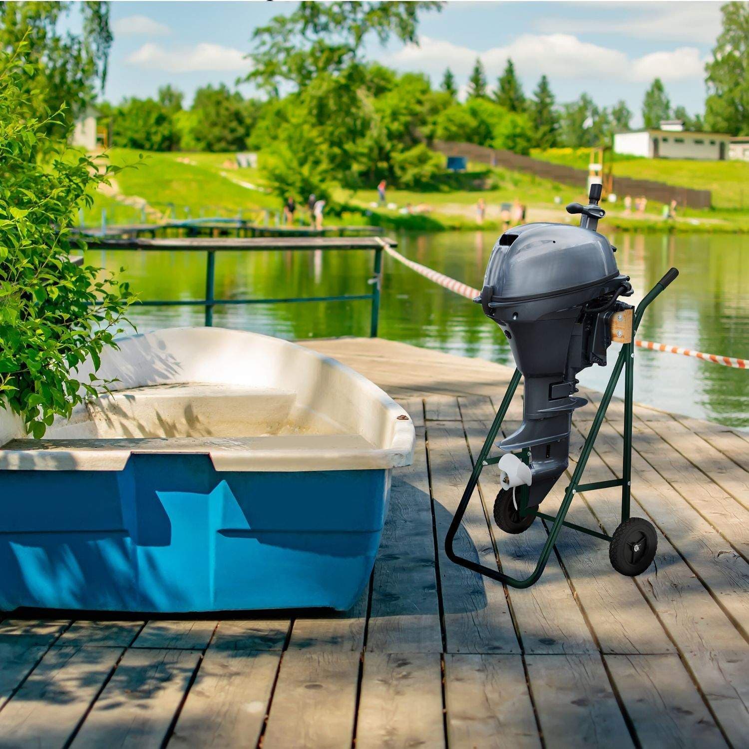 Stativ for påhengsmotorer i stål og tre view 2