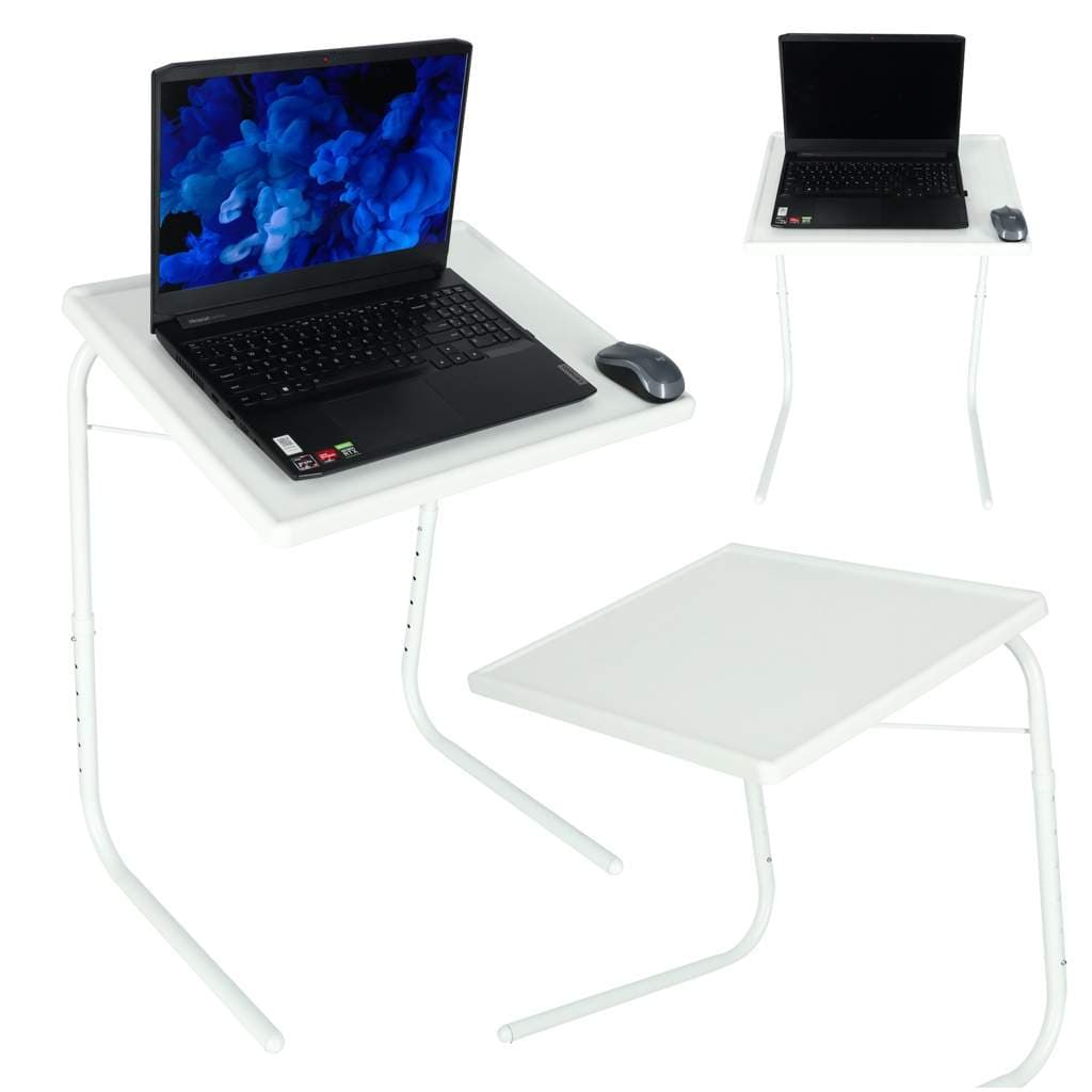 Sidebord for laptop sammenleggbar 52 x 40 cm hvit
