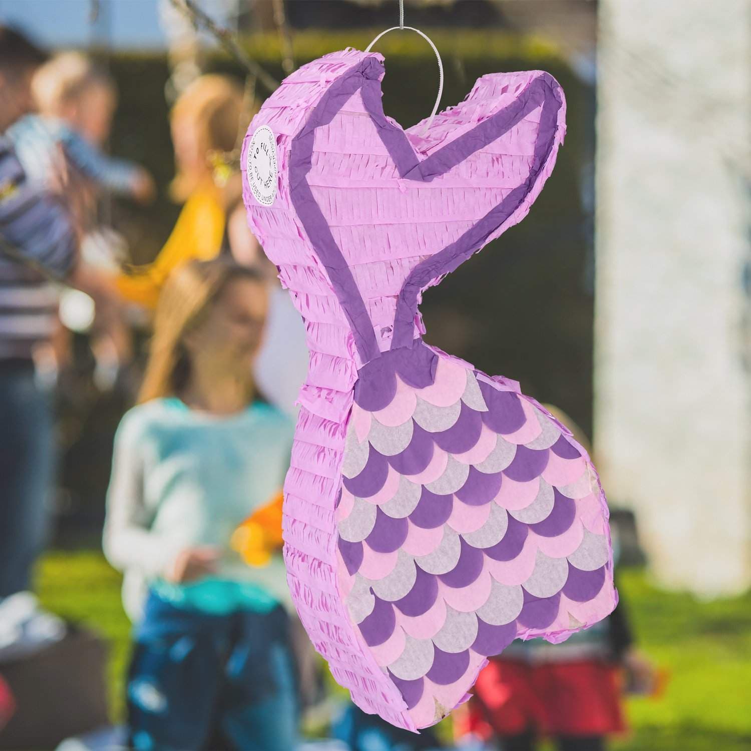 Havfrue pinata med slikkepinne og maske view 2