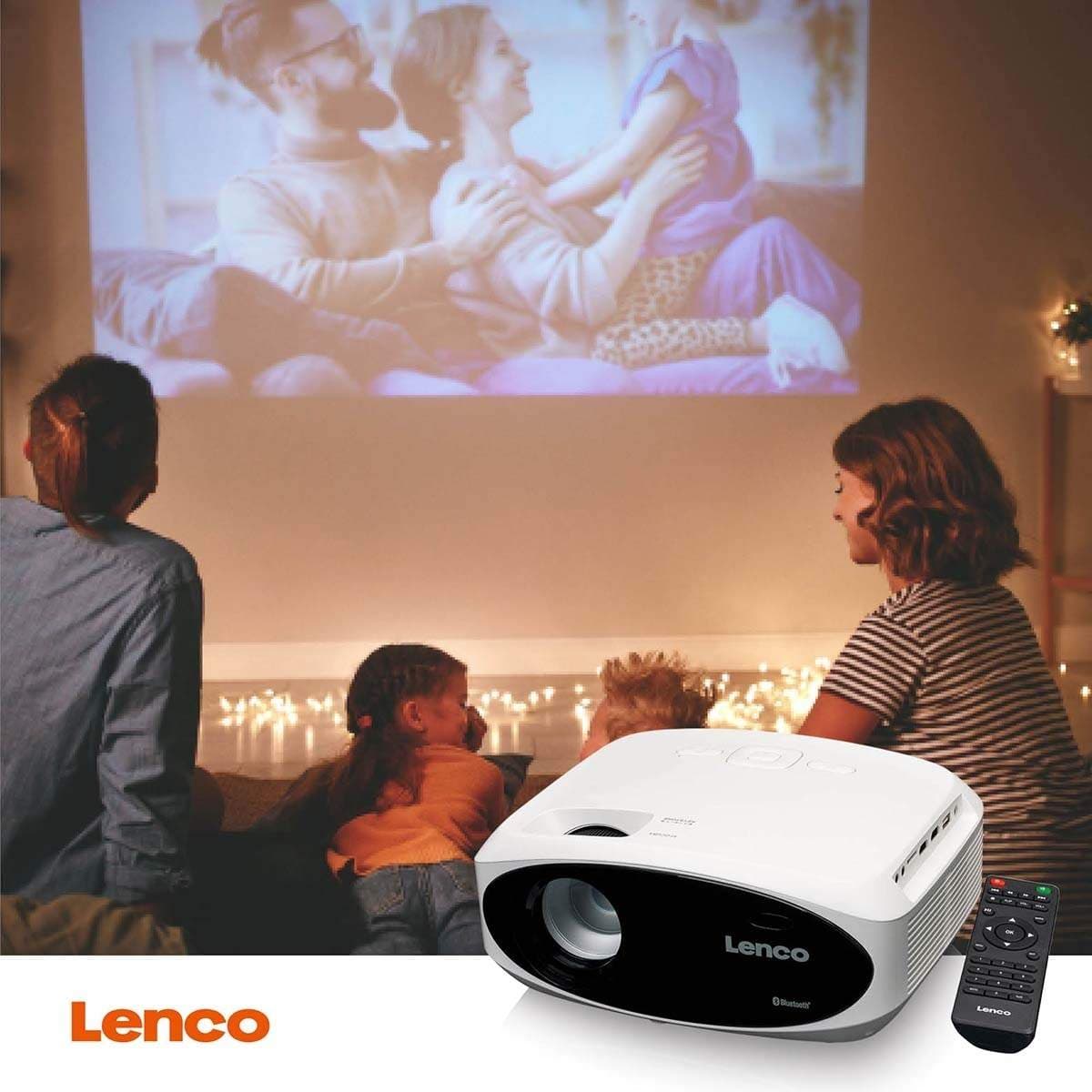 Full HD 1080P LCD-projektor med Bluetooth White view 2