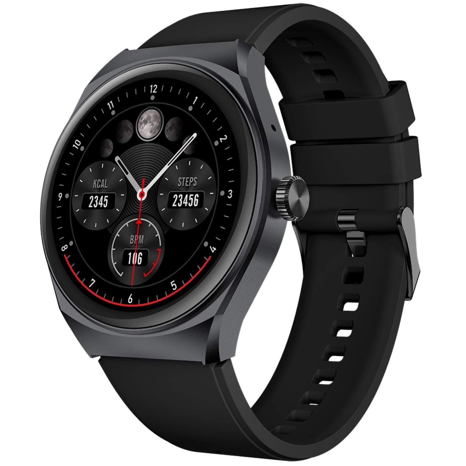 Trainerhalo Smartwatch med rund urskive Svart