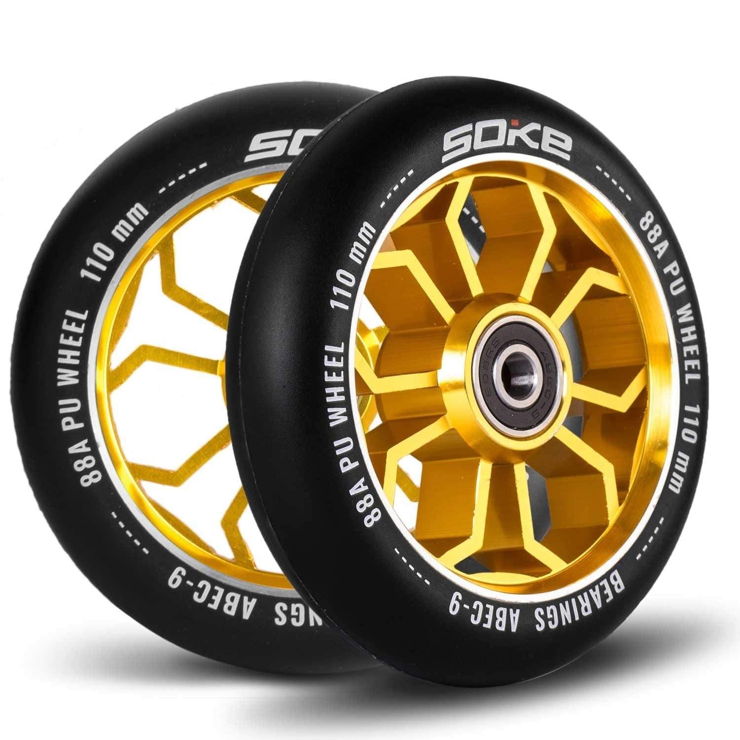 Scooterhjul 110 mm gull 2 ​​stk