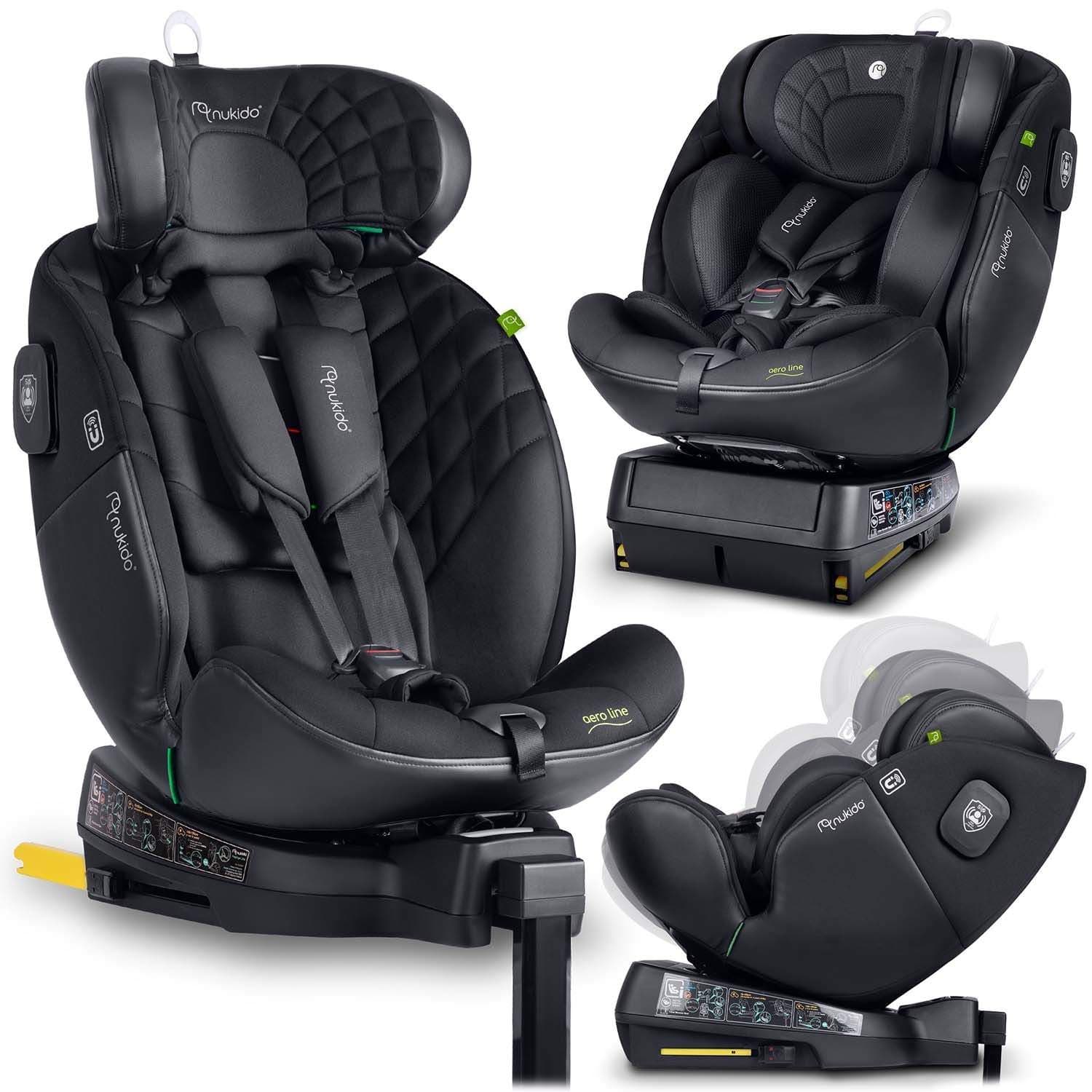 Nukido Aero Line Bilsete Svart 0-36kg ISOFIX