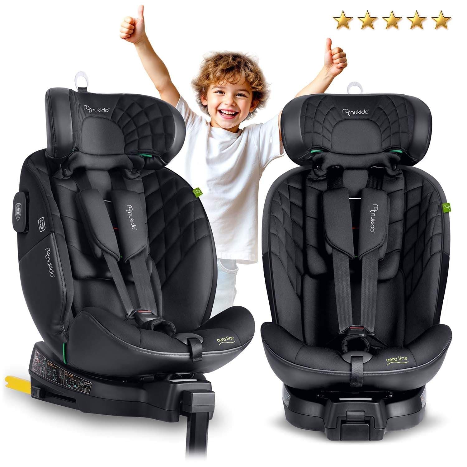 Nukido Aero Line Bilsete Svart 0-36kg ISOFIX view 2