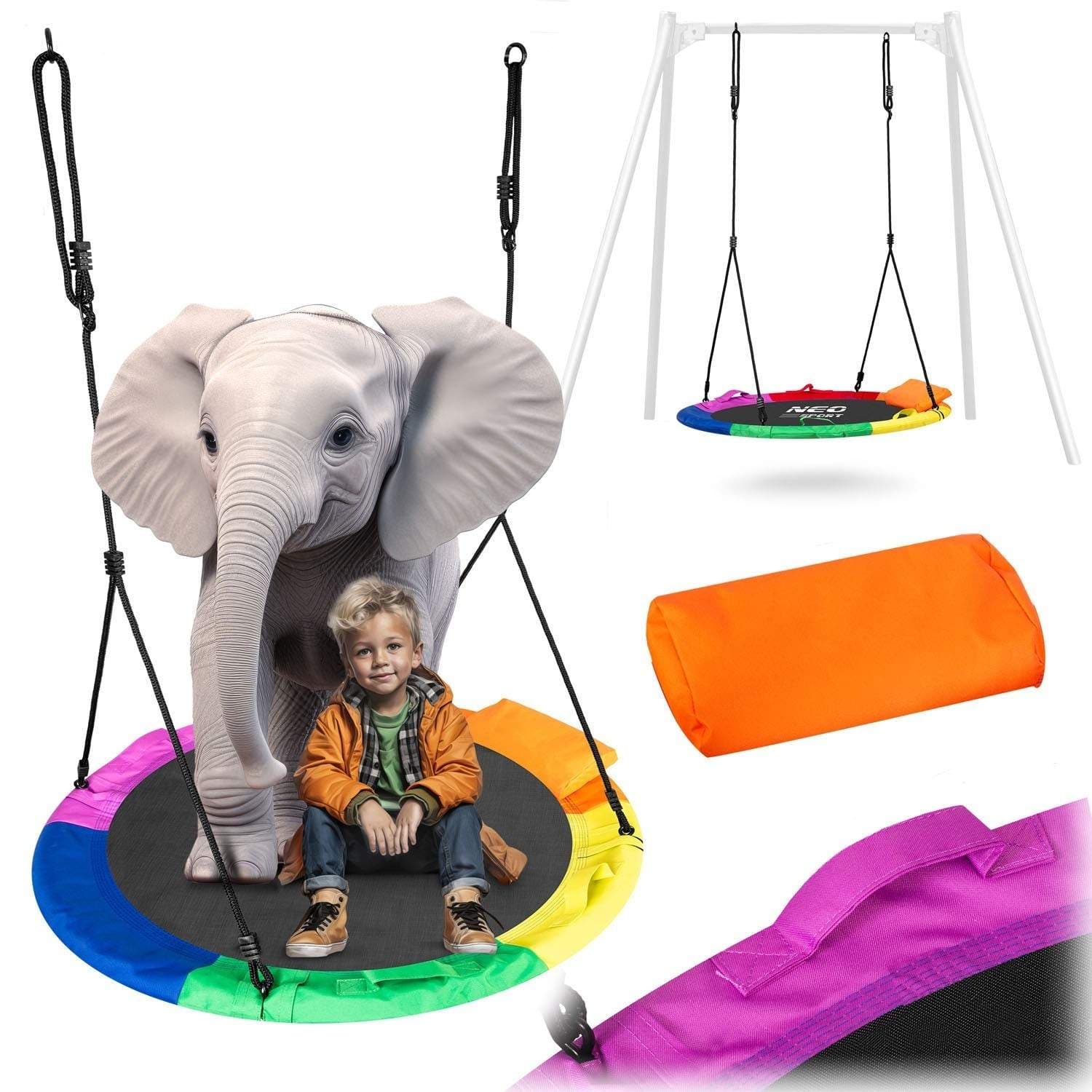 Swingo XXL flerfarget storkereirhuske 120 cm