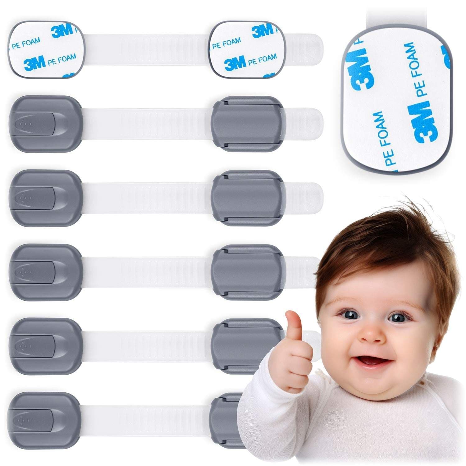 Barnesikring for skap Ricokids 798101, 6 stk, grå