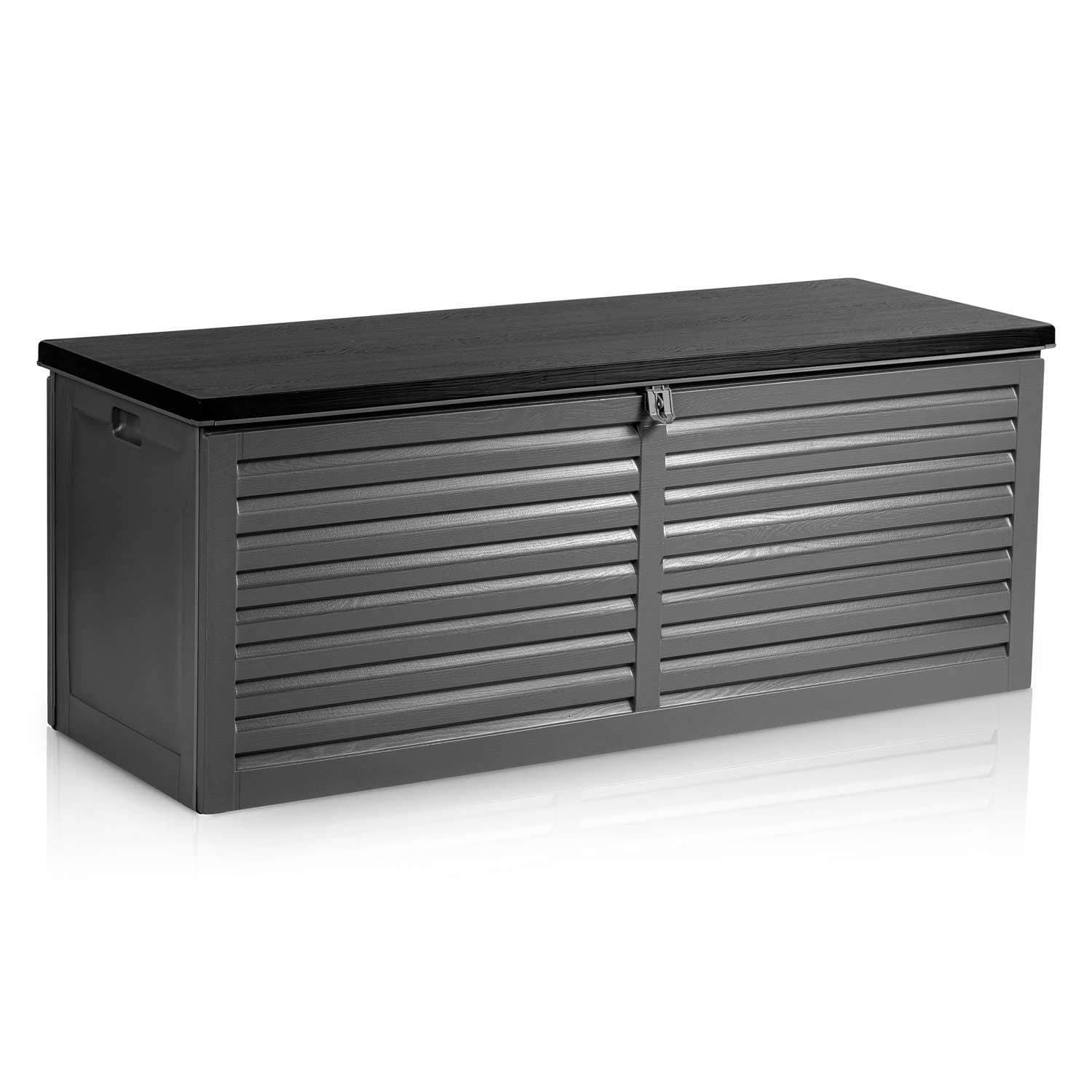 Hagekasse 143 x 57 x 53,5 cm, 390 liter, svartgrå