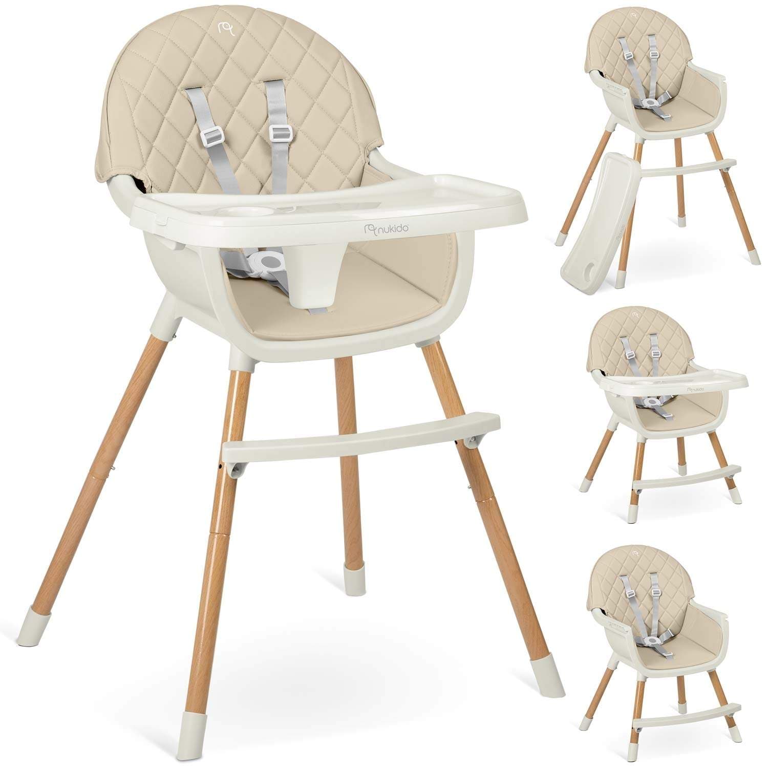 Beige spisestuestol for barn Nukido Lilo