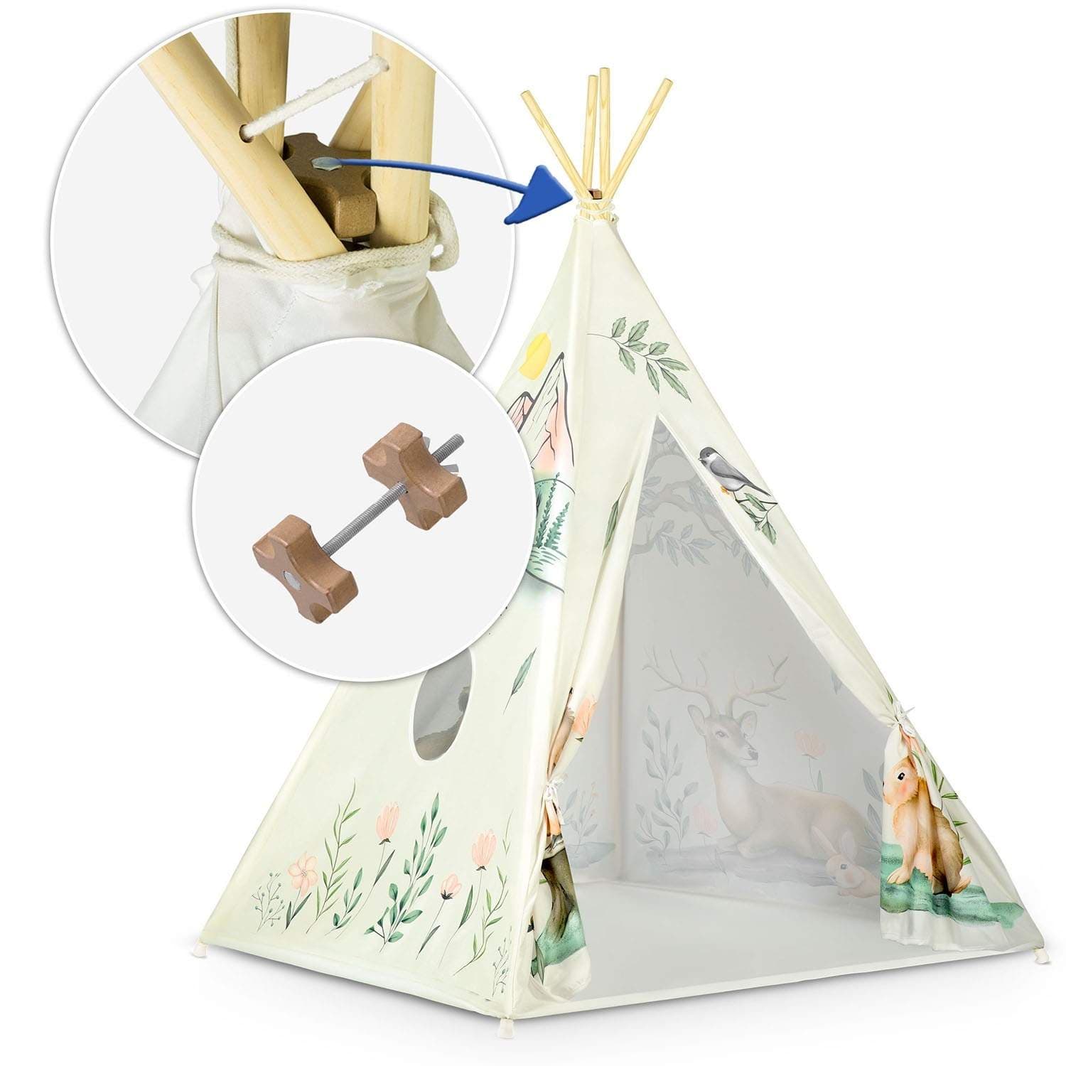 Barne Tipi telt Nukido - Beige view 2