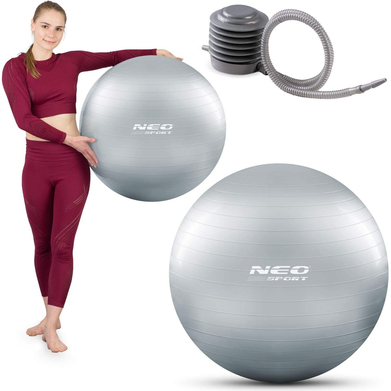 Treningsball 65 cm NS-951 Sølv
