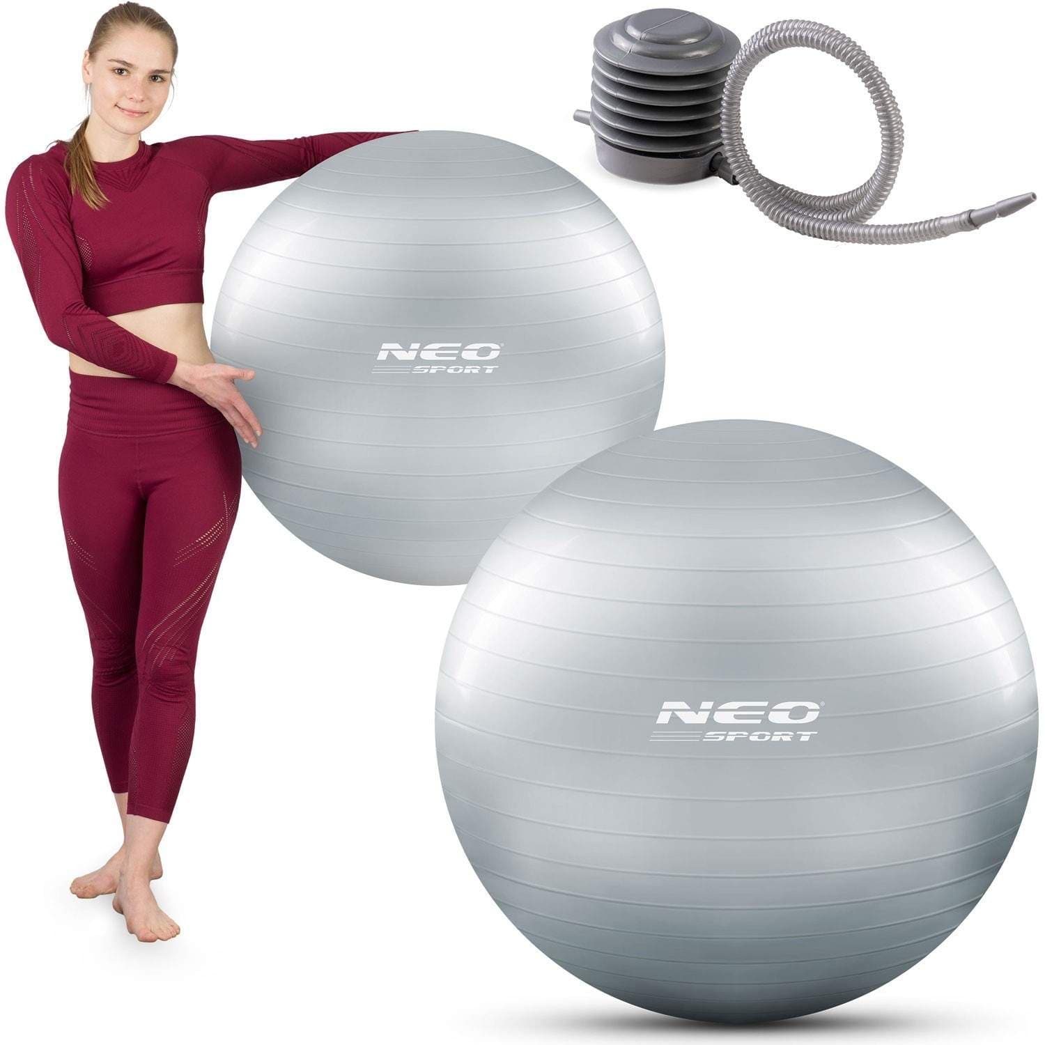Treningsball 75 cm NS-952 Sølv