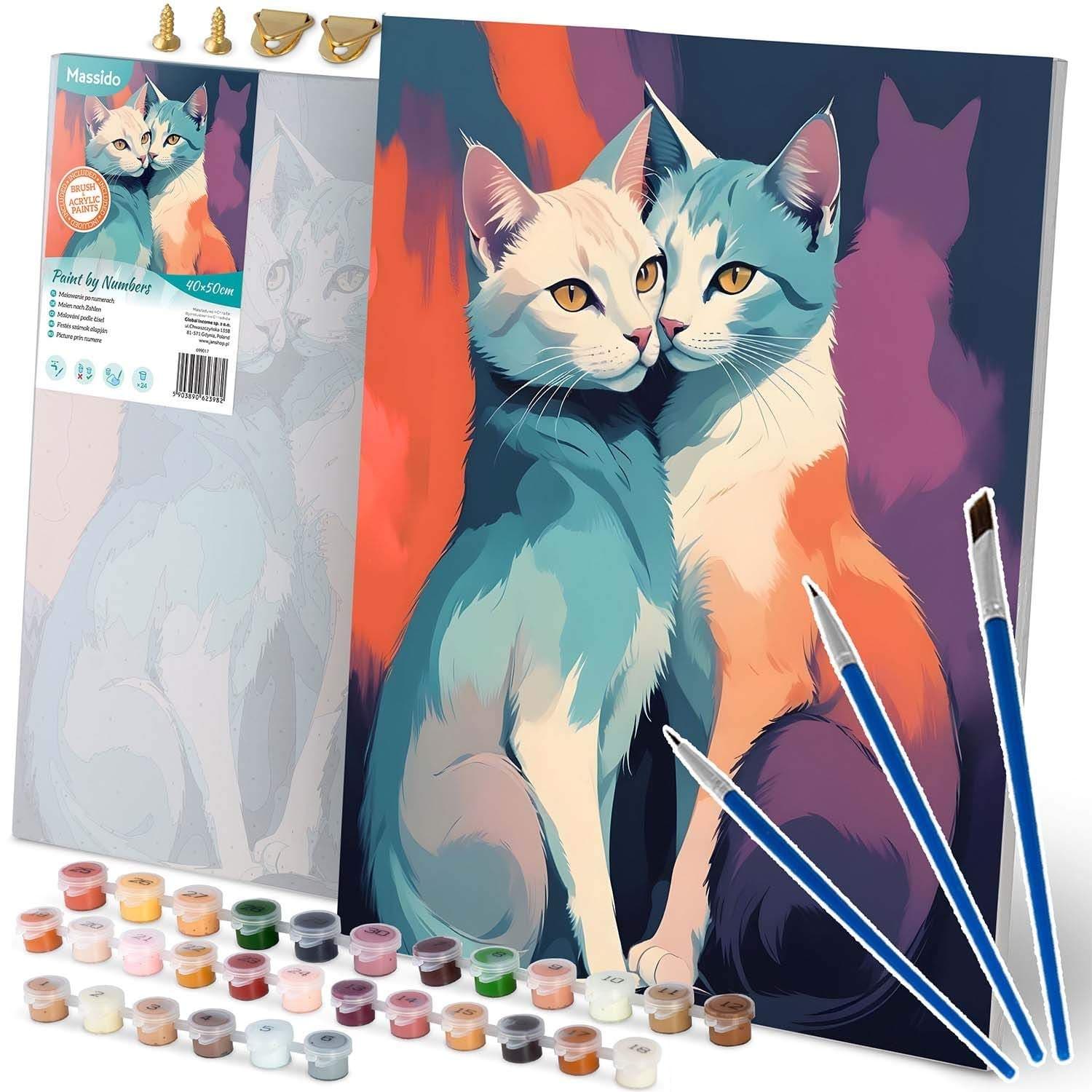 Maleri etter tall 40x50 cm Massido Cats