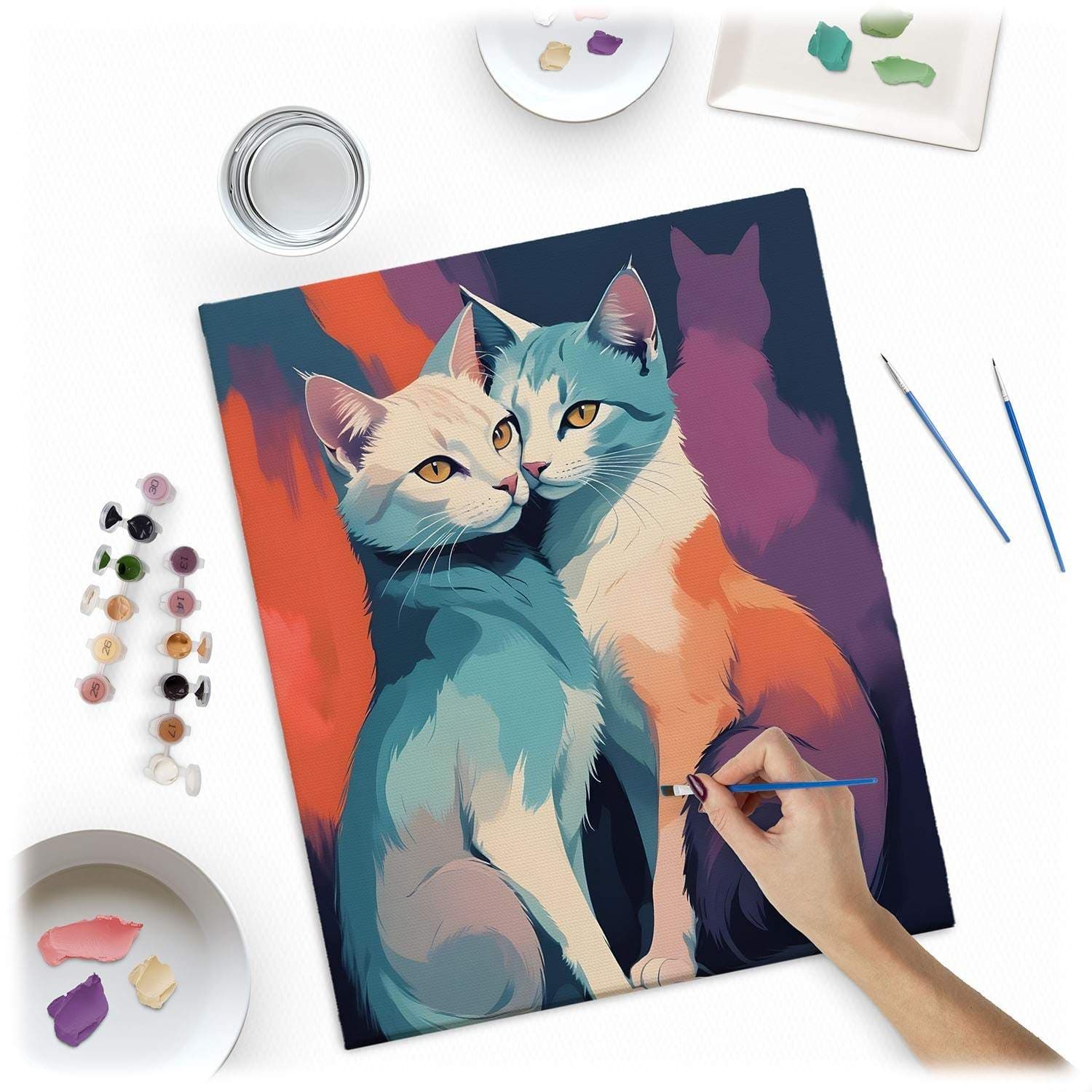Maleri etter tall 40x50 cm Massido Cats view 2