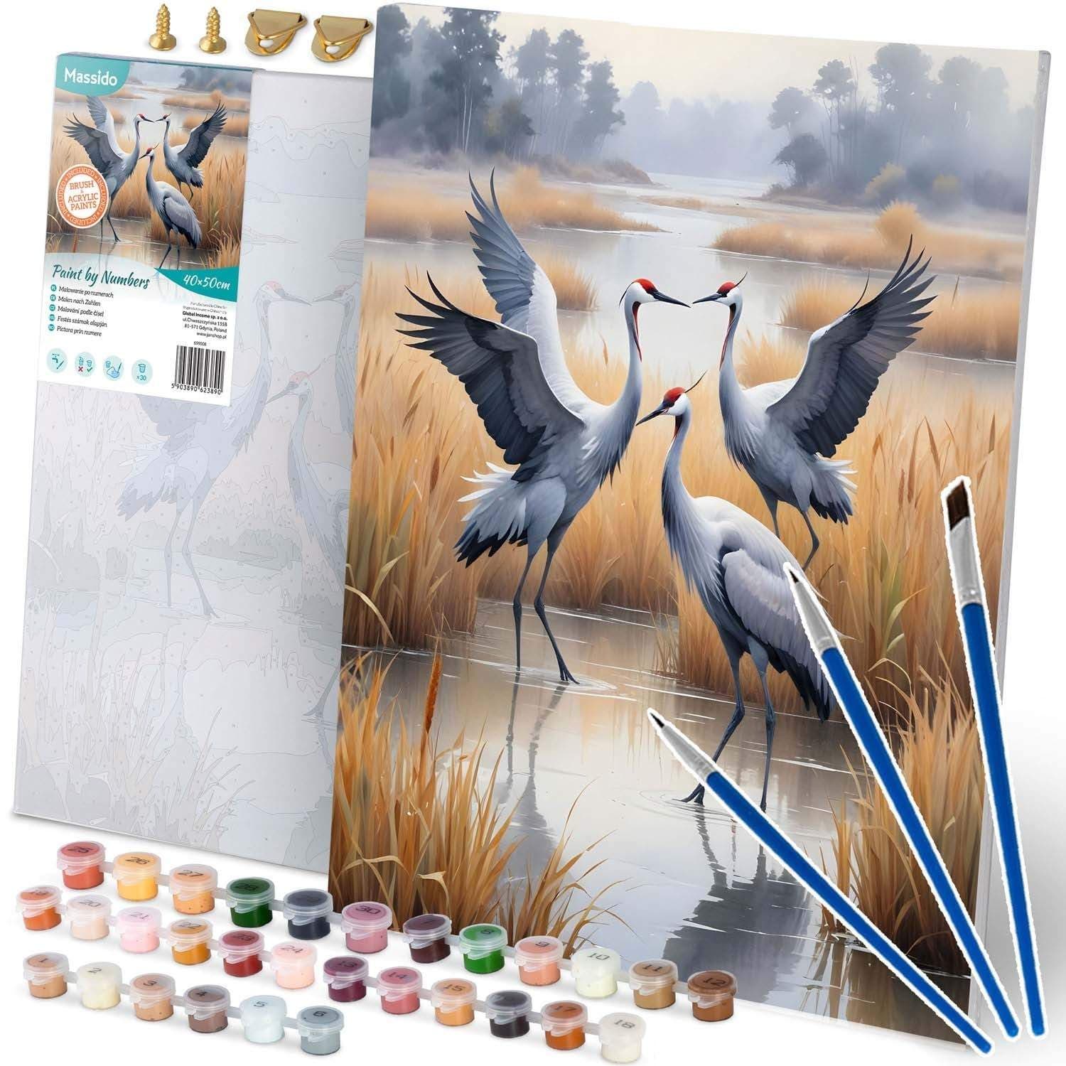 Maleri etter tall 40x50 cm Massido Kraner