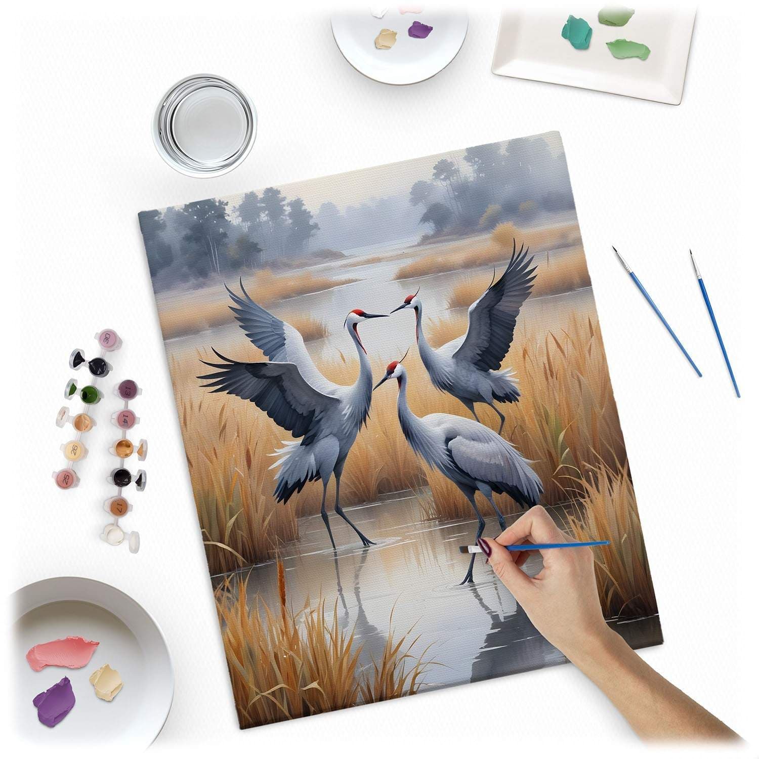 Maleri etter tall 40x50 cm Massido Kraner view 2