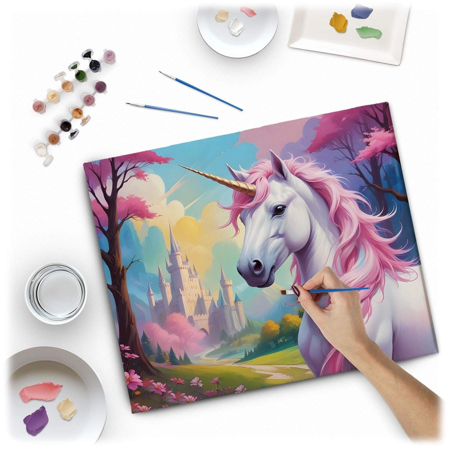 Maleri etter tall 40x50 cm Massido Unicorn view 2