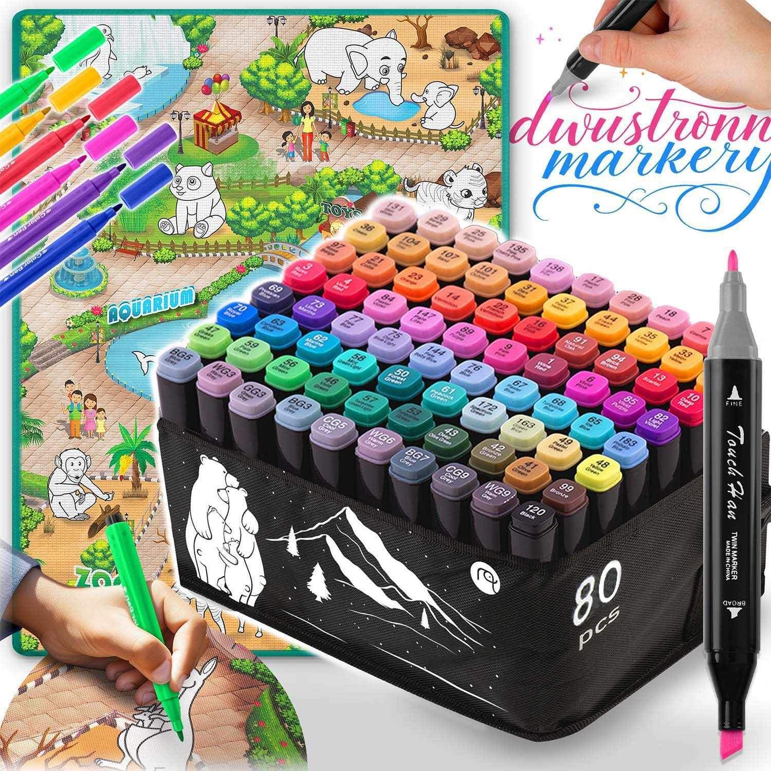 Malermatte 90 x 120 cm + 80 Ricokids sprittusjer