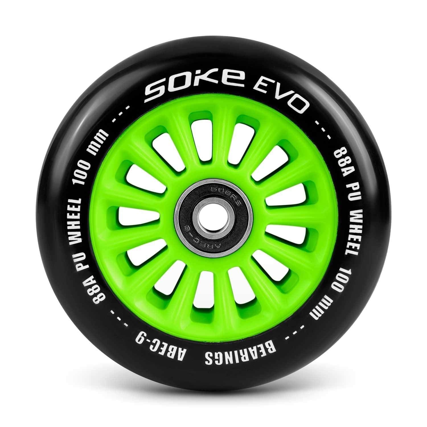 Grønne hjul til scooter 100 mm, 2-pak view 2