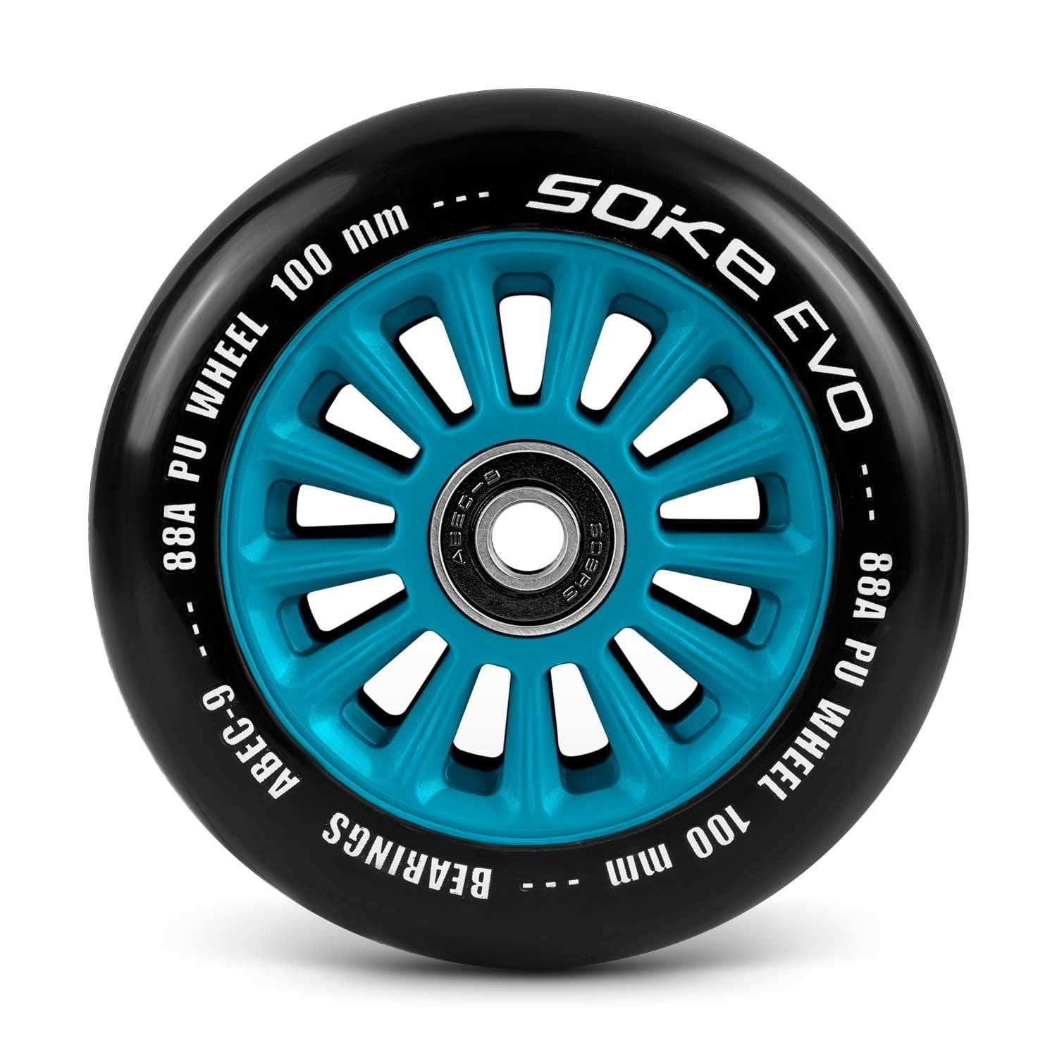 Blå hjul til sparkesykkel 100 mm, 2-pak view 2
